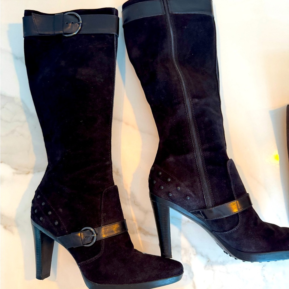 TODS Size 9 Leather and Suede Knee high boots